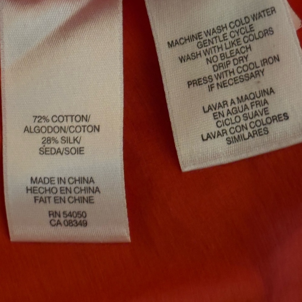 Jones New York Vibrant Orange Button Front Tie Waist Blouse Size 2X - Picture 6 of 8